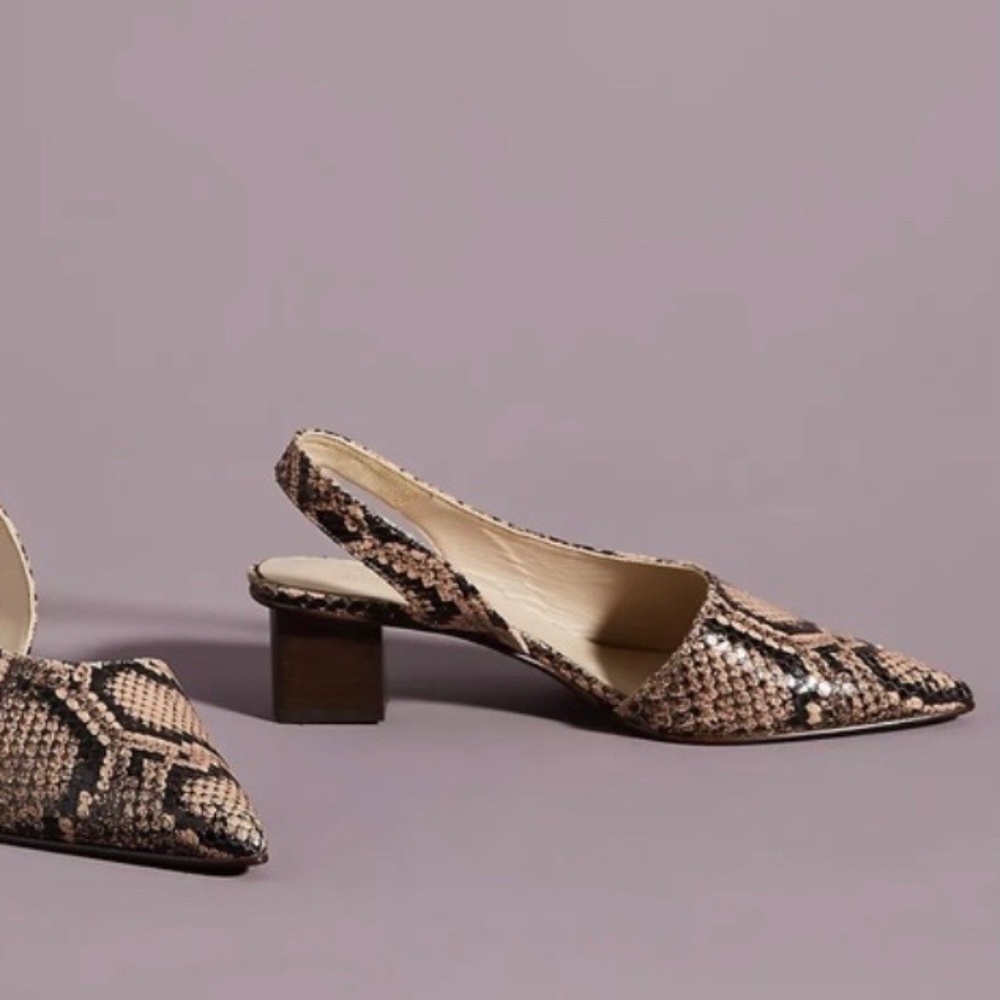 Freda Salvador Marigold sand snake sling backs size 9- WORN ONCE w/Dustbag